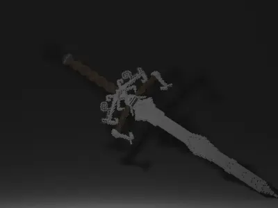 Knight Voxel Sword - Free 3D model