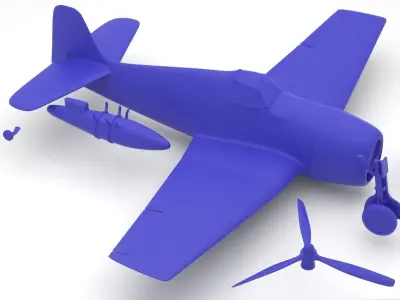 Grumman F6F Hellcat - 3d printer ready 3D print model
