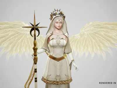 Angelic Priest Low-poly 3D model