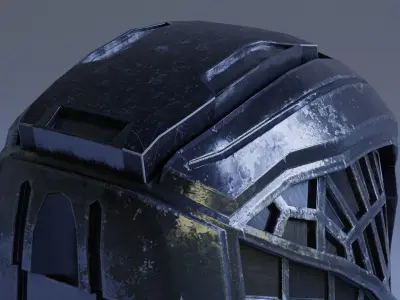 Sci fi Helmet Low-poly 3D model