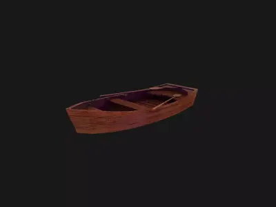 Nordic Rowboat  Low-poly 3D model
