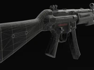 MP5a4 SMG Low-poly 3D model