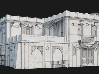 01-04 - Arabic Houses 4K Low-poly 3D model