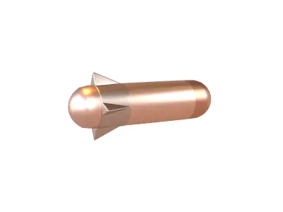 Cartoon Missile v1 005 Low-poly 3D model