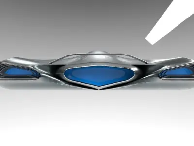 Spaceship sleek futuristic detailed 3D model