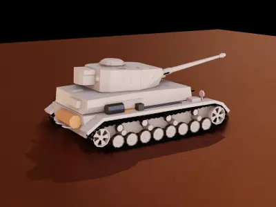Low Poly Panzer IV Tank Low-poly 3D model