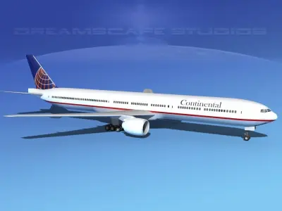 Boeing 777-300 MP Continental 3D model