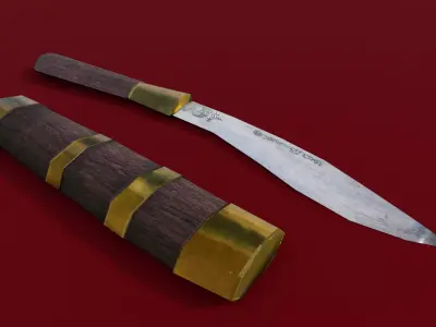 Antique knife 3D model