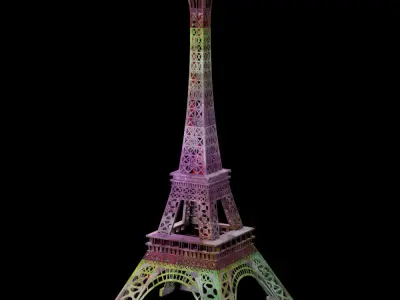 Eiffel Tower Iron Sculpture Low-poly 3D model