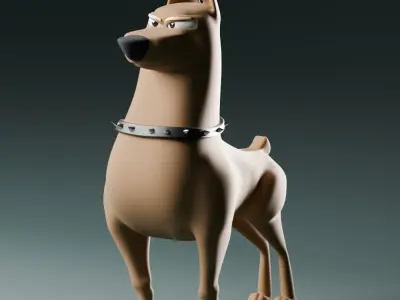 3D dog character Free low-poly 3D model