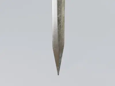 Medieval knight sword Low-poly 3D model