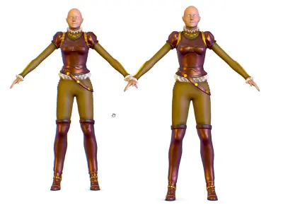 Subdivision 3D Women The Light Knight Low-poly 3D model