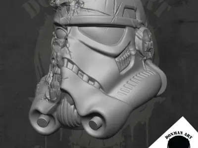 Storm Trooper Zombie Slayer Head for 6 inch action figures 3D print model