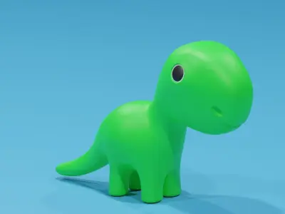 Cartoon Cute Dinosaur Toy Low-poly 3D model