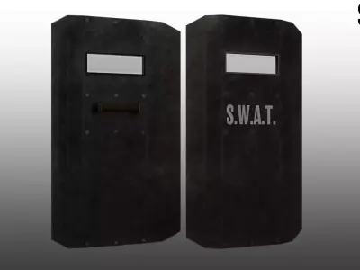 Riot Shield - Low Poly with 2 Skins Low-poly 3D model