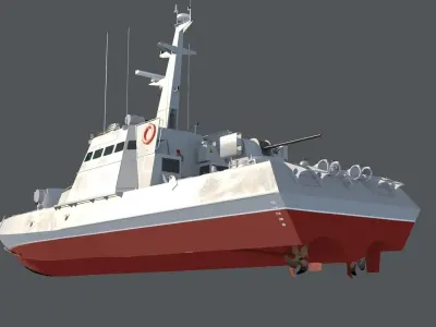 Gyurza-M class artillery boat 58155 Low-poly 3D model
