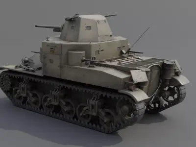 M2 Medium Tank Low-poly 3D model