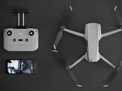 DJI Mavic Air 2 drone with transmitter 3D model