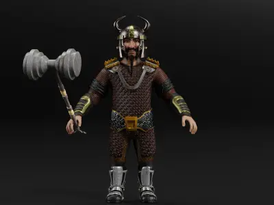 Dwarf Low-poly 3D model