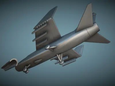 Vought LTV A-7E folded wings - 3D Printable Model 3D print model