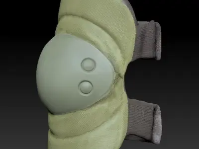 Military khaki elbow pads 04 Low-poly 3D model