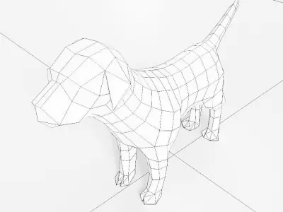 Dog puppy 3d model  Low-poly 3D model