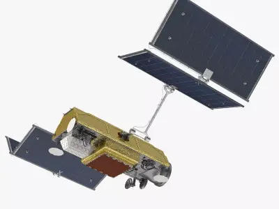 Communications Satellite Rigged 3D model