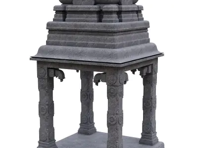 Hindu temple Low-poly 3D model