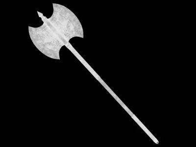 Fantasy Old Two Handed Axe Low-poly 3D model