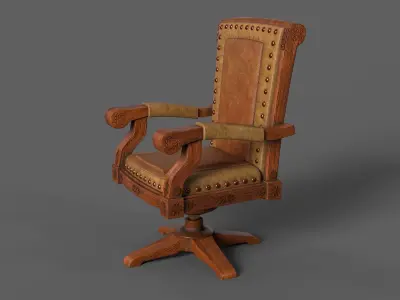 Classic Vintage Leather Luxury Chair 3D model