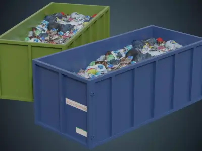 Garbage Container 2A Low-poly 3D model