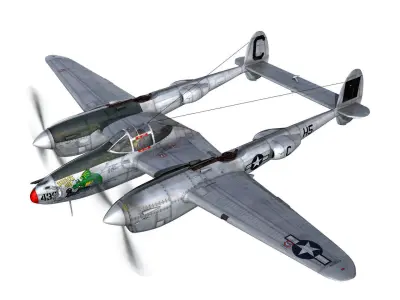 Lockheed P-38 Lightning - Gung Ho 3D model