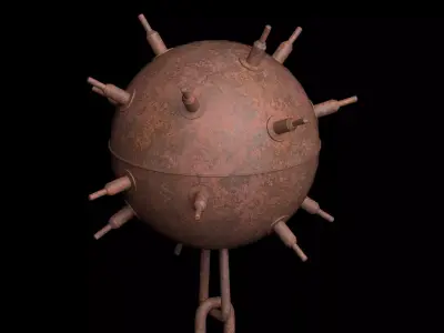 Rusty Underwater Mine Low-poly 3D model