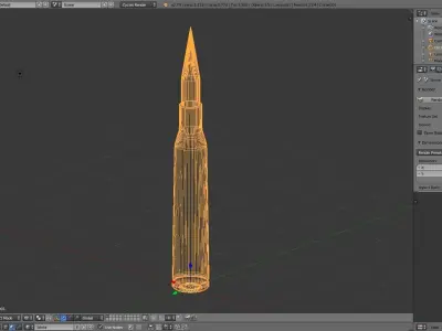 Bullet two gold bullets Free 3D model