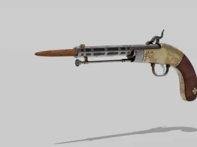 OB 00 01 vampire hunter auxiliary pistol Low-poly 3D model
