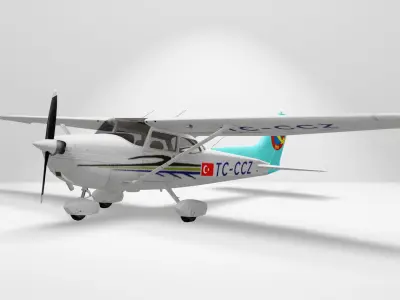 Cessna 172 model single engine aircraft 3D model
