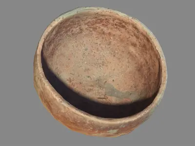 Ancient clay bowl Low-poly 3D model