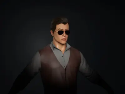 Male character Game Ready Low-poly 3D model