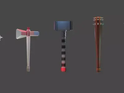 Ancient Melee Free low-poly 3D model