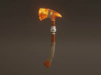 Fire Axe - Elemental Axe - Model 01 Low-poly 3D model