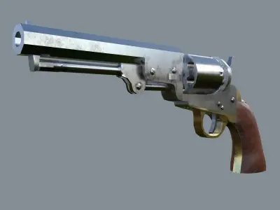Colt 1849 Pocket Revolver Free low-poly 3D model