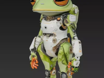 Cyber Frog - Mecha Amphibian Character 3D Model 3D print model buy