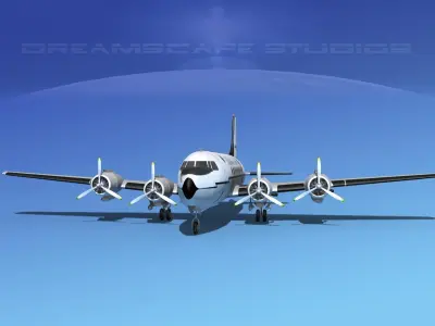 Douglas DC-4 Colonial Airlines 3D model