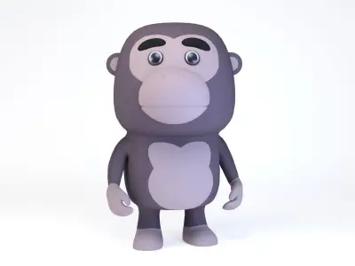 Cartoonish Humanoid Gorilla Character Low-poly 3D model Low-poly 3D model