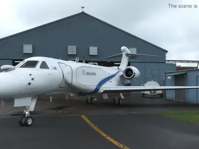 CAEW G550 White in Takeoff Position 3D model