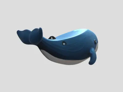 Whale Fish 3D Model PBR Textured Game Ready Low-poly 3D model