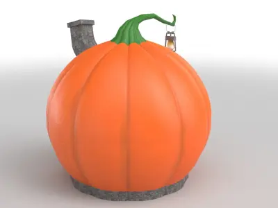 Cartoon Pumpkin House 3D model