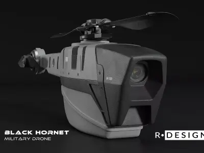 Black hornet drone 3D model