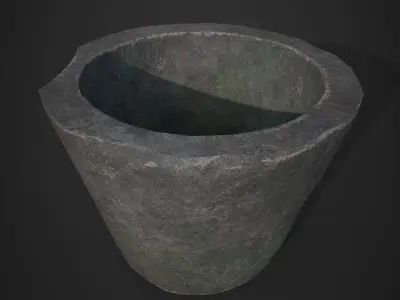 STONE POT LOW POLY GAME ASSET Low-poly 3D model