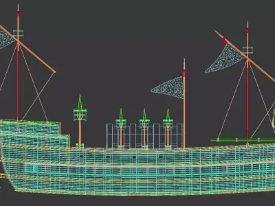 Warships of the Southern Song Dynasty 3D model